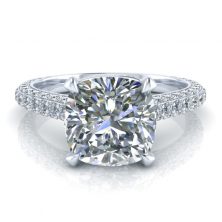Cushion Cut Diamond Ring Setting GTJ3748-cushion-w-1 Under Halo Micro Pave Cushion Cut Forever One Ring