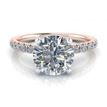 14k Rose Gold French Pavé Engagement Ring GTJ3749 14k Rose Gold French Pavé Moissanite Engagement Ring