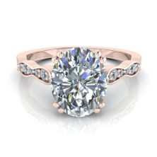 GTJ3753-oval-r-1 Rose Gold Oval Moissanite Engagement Bridal Set