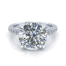GTJ3754-round-w-1 Moissanite Pavé Engagement Ring Setting