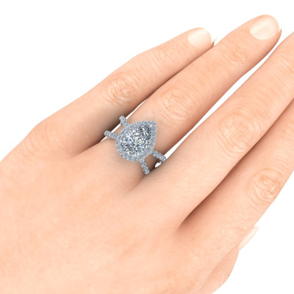 pear cut moissanite ring