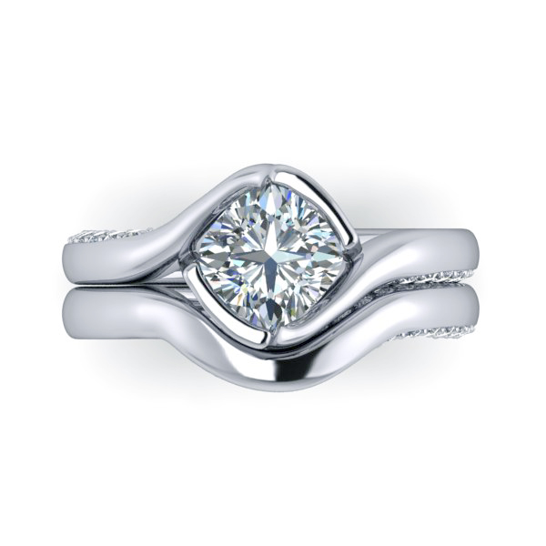 Alternative view of Custom Matching Diamond Wedding Band #GTJ3767