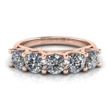 Rose Gold 5 Stone Band -1