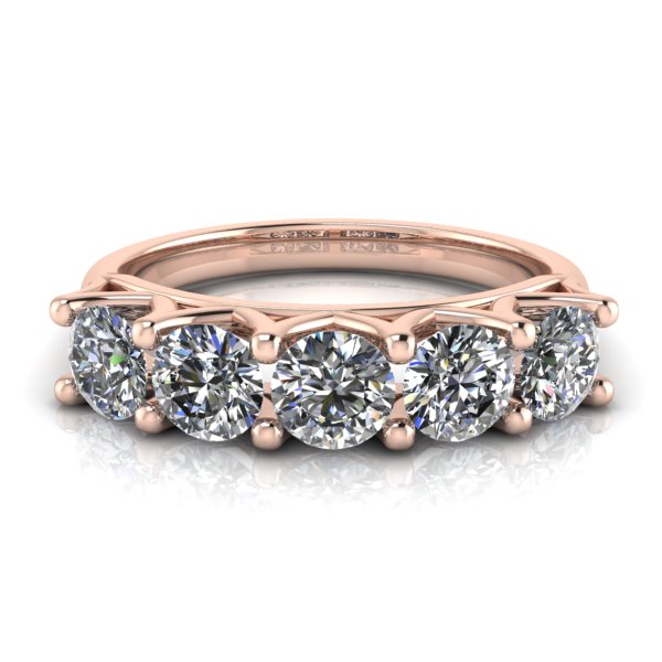 Rose Gold 5 Stone Band -1