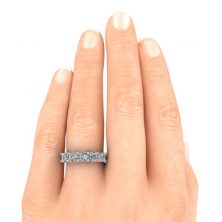 Rose Gold 5 Stone Band -hand-1