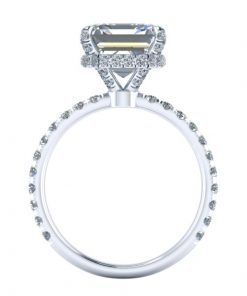 Asscher Cut Under Halo Moissanite Ring #GTJ3784-asscher-fo-w | Gerry The Jeweler Asscher Cut Under Halo Moissanite Ring #GTJ3784-asscher-fo-w - Image 3
