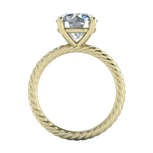 Alternative view of Rope Style Solitaire Moissanite Engagement Ring - Reserved
