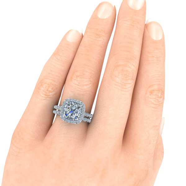 Alternative view of Matching Platinum Diamond Wedding Band #GTJ3762-eternity-w