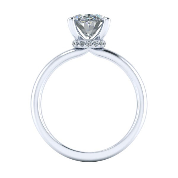 Alternative view of Custom Oval Moissanite Engagement Ring #GTJ924-oval-fo-w-mod-a