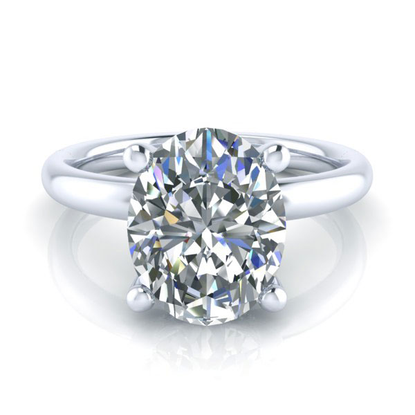 Custom Oval Solitaire Moissanite Ring - Image