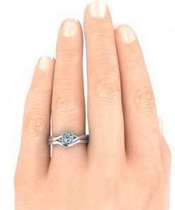 Cushion Cut Solitaire Ring Setting #GTJ3800-cushion-fo-w - Image 9
