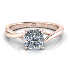 Rose Gold Cushion Solitaire Ring - GTJ3800-cushion-r-1 Image - Rose Gold Engagement Rings - GTJ3800-cushion-r-1