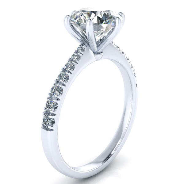 Alternative view of Custom Engagement Ring Design #GTJ3801-round-fo-w-jose