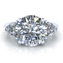 Three Stone Moissanite Ring - GTJ3803-w-1 Image - Moissanite Engagement Rings - GTJ3803-w-1