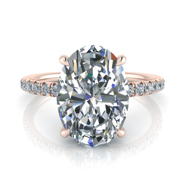 Image - Rose Gold Oval Moissanite Ring - GTJ3804-r-1