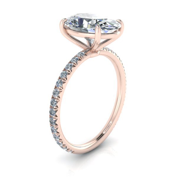 Alternative view of Custom Oval Engagement Ring #GTJ3804-oval-fo-r