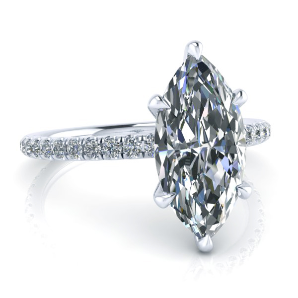 Marquise Cut Ring Setting #GTJ3805-marquise-fo-w | Gerry The Jeweler Marquise Cut Ring Setting #GTJ3805-marquise-fo-w - Image 4