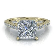 Yellow Gold Princess Ring Setting - GTJ3809-y-1 Image - Yellow Gold Princess Ring Setting - GTJ3809-y-1