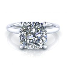 Image - Cushion Cut Solitaire Engagement Ring #GTJ3814-round-w