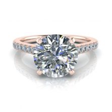 Rose Gold Sidestone Engagement Ring Setting #GTJ3815-round-r Image - Rose Gold Sidestone Engagement Ring Setting #GTJ3815-round-r