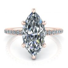 Rose Gold Forever One Moissanite Ring - GTJ3805-marquise-fo-r Image - Rose Gold Forever One Moissanite Ring - GTJ3805-marquise-fo-r