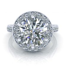 Moissanite Halo Engagement Ring #GT3825-round-w Image - Moissanite Halo Engagement Ring #GT3825-round-w