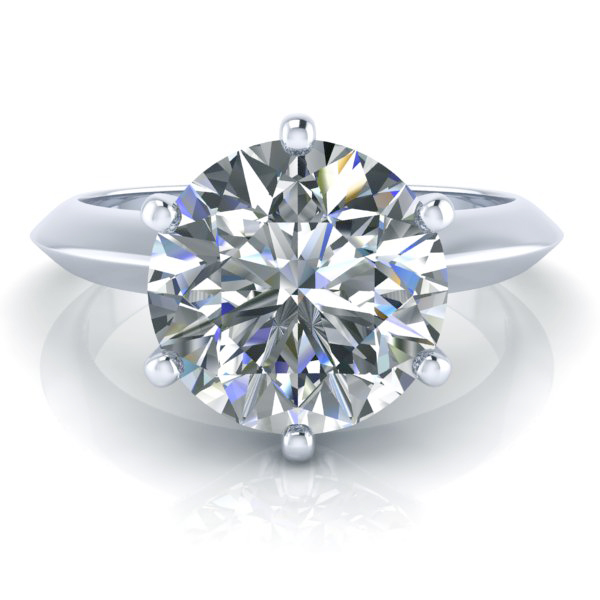 Image - 6 Prong Platinum Moissanite Solitaire Ring - GTJ3829-w-v2-1