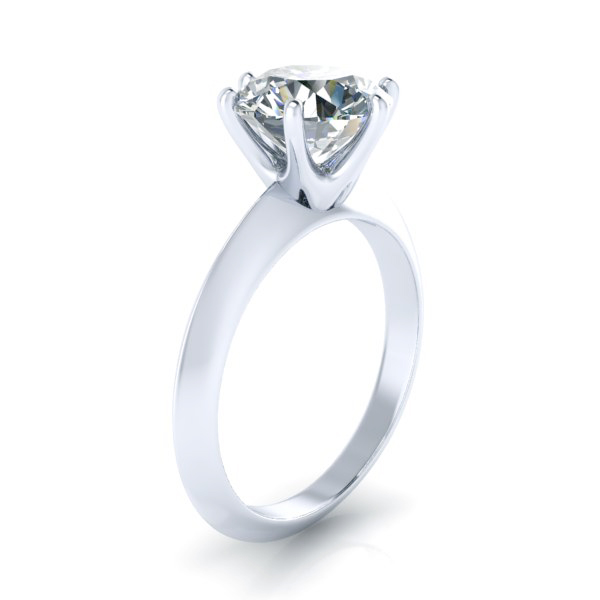 Alternative view of Custom Moissanite Solitaire Knife Edge Solitaire Ring #GTJ3829-round-fo-w-v2