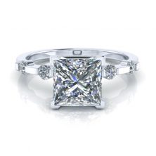 Princess Cut Moissanite Engaegment Ring - GTJ3831-square-w-fo Image - Princess Cut Moissanite Engaegment Ring - GTJ3831-square-w-fo