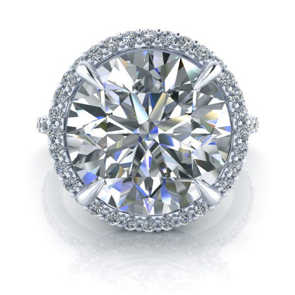 Image - 4 Carat Moissanite Halo Ring - Design Number GTJ6002-round-10.5mm-w-Size-J.5