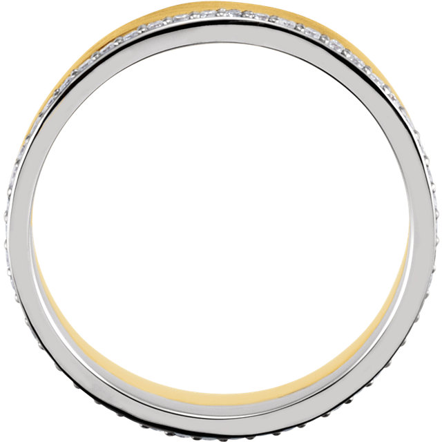 18k Two Tone Mans Diamond Wedding Band-2