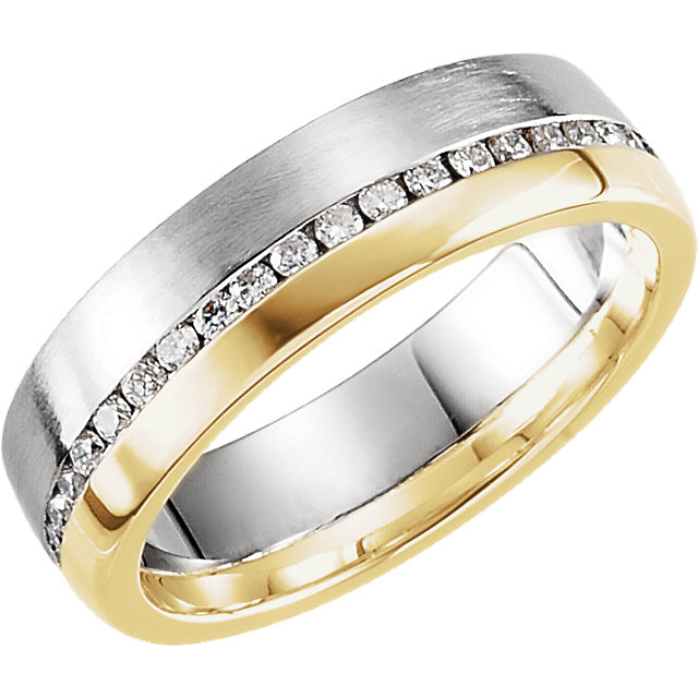 Image - Two Tone Mans Wedding Band - GTJ-MB-1007-1
