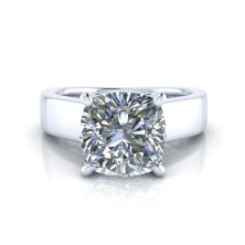 Cushion Cut Solitaire Moissanite Ring - GTJ1144-cushion-custom-w-8.5mm-Size-8-1 Images - Cushion Cut Solitaire Moissanite Ring - GTJ1144-cushion-custom-w-8.5mm-Size-8-1
