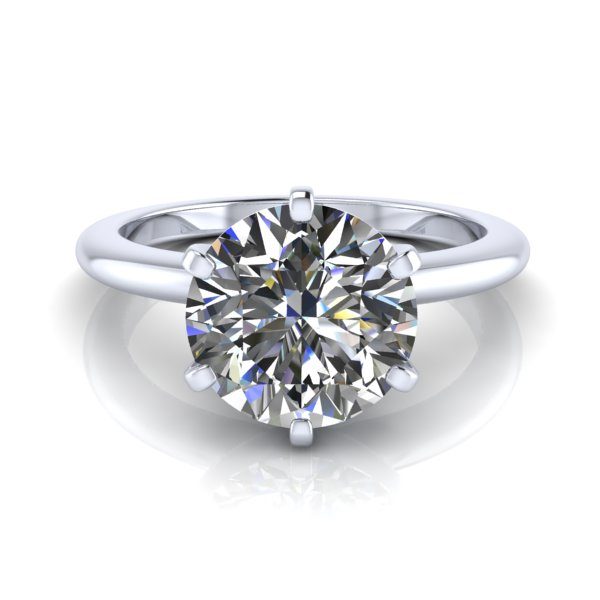 Reserved - Platinum Solitaire Engagement Ring #GTJ3683-round-fo-plat