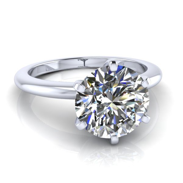 Reserved - Platinum Solitaire Engagement Ring #GTJ3683-round-fo-plat - Image 3