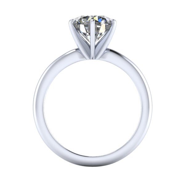 Reserved - Platinum Solitaire Engagement Ring #GTJ3683-round-fo-plat - Image 2