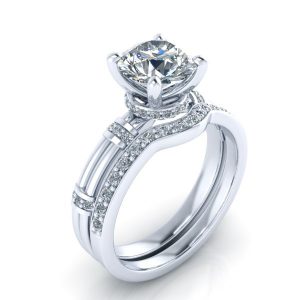 GTJ1036 cushion w set diamond 1 | Gerry The Jeweler