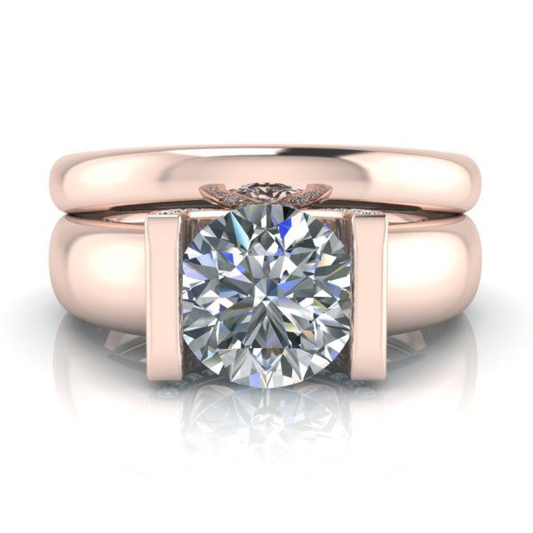 Matching Rose Gold Wedding Ring #GTJ1059-round-r-plain-band - Image 2