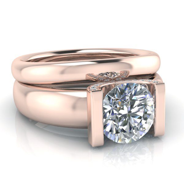 Matching Rose Gold Wedding Ring #GTJ1059-round-r-plain-band - Image 3