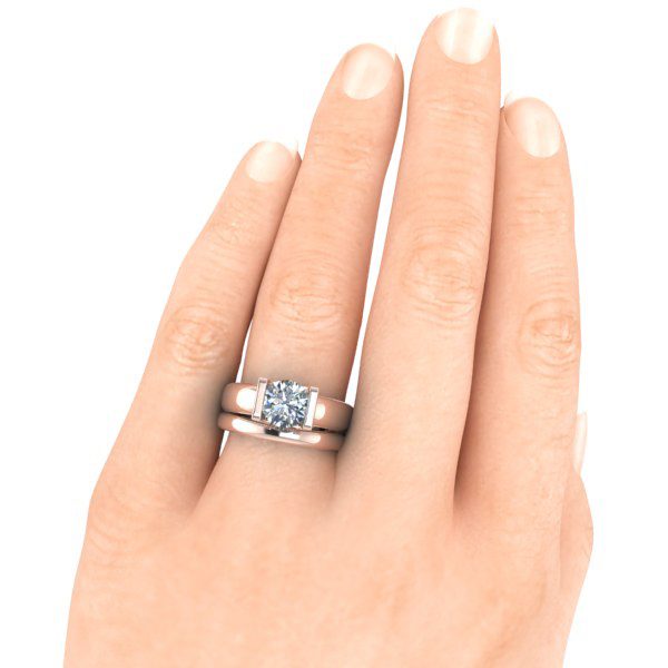 Matching Rose Gold Wedding Ring #GTJ1059-round-r-plain-band - Image 4