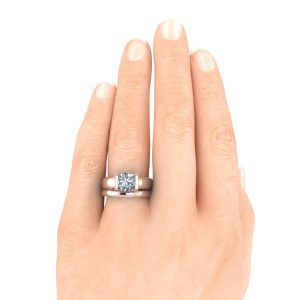 GTJ1059 round r set plain band hand 2 | Gerry The Jeweler