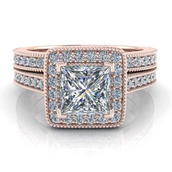 Image - Vintage Rose Gold Wedding Set GTJ3763-r-1