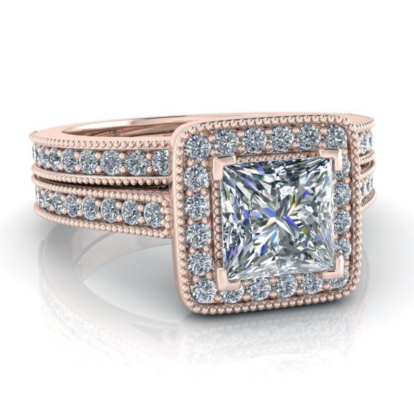 14k Rose Gold Vintage Diamond Wedding Band #GTJ3763-r-band - Image 4