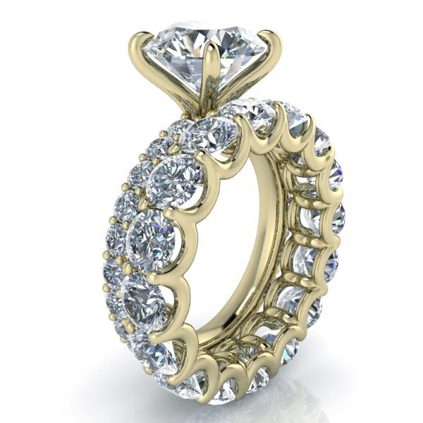 Custom Engagement and Eternity Ring Set #GTJ3854-round-fo-y