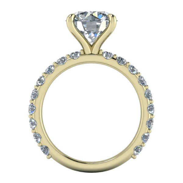 Custom Engagement and Eternity Ring Set #GTJ3854-round-fo-y - Image 8
