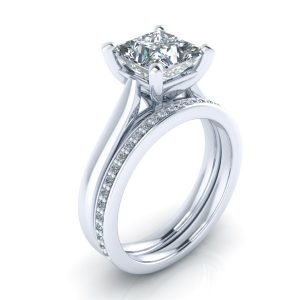 Alternative view of Matching Wedding Band #GTJ937-square-w-diamond-band