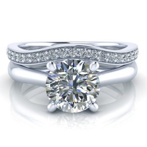 Image - Matching Diamond Wedding Band #GTJ1042-round-w-dwb-2