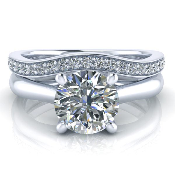 Image - Matching Diamond Wedding Band #GTJ1042-round-w-dwb-2