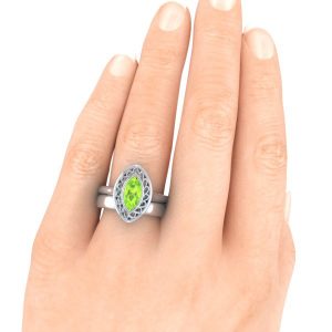 GTJ1142 marquise peridot w set hand 2 | Gerry The Jeweler