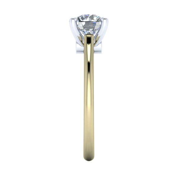 Two Tone Moissanite Engagement Ring and Band #GTJ3860-round-yw-fo - Image 3
